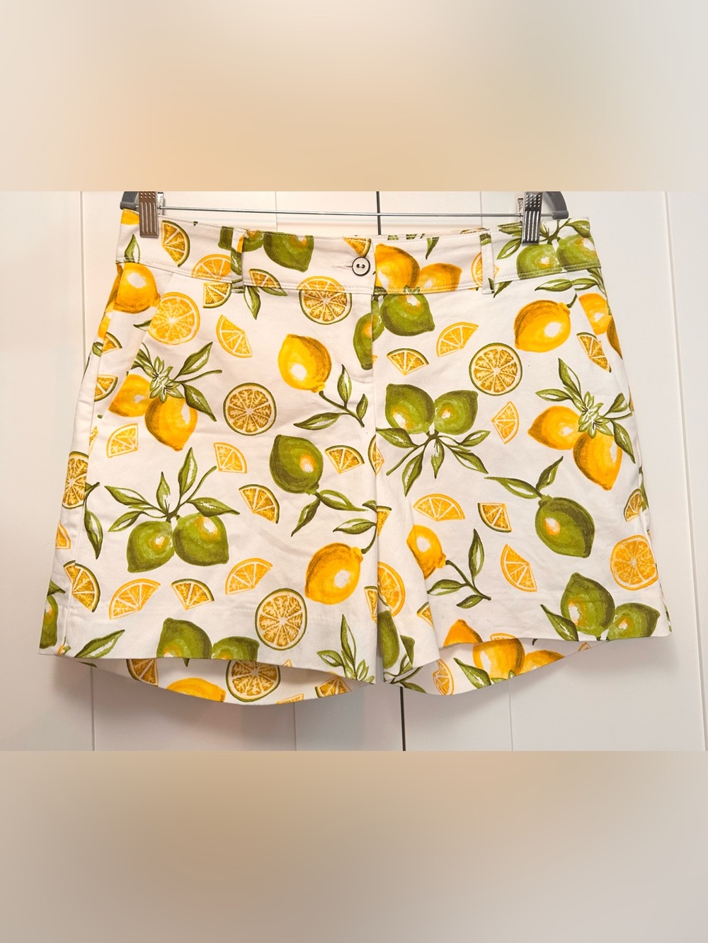 Lemons and Lines Fruit Print Isaac Mizrahi Shorts Sz 12